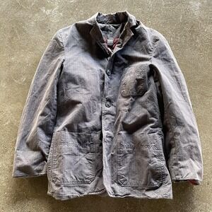 BDG Blazer Mens Medium Gray Pinstripe Cotton Casual Sport Coat Jacket Workwear